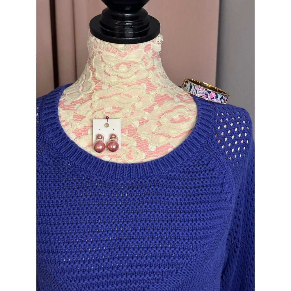 EUC LOT Lilly Pulitzer Blythe Pullover Sweater w/Curated Jewelry Sz Med READ
